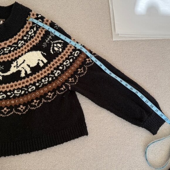 Free People Oversized boxy boucle Nellie Fair Isle Elephant Cozy Sweater 🐘 ❤️ - Picture 10 of 10